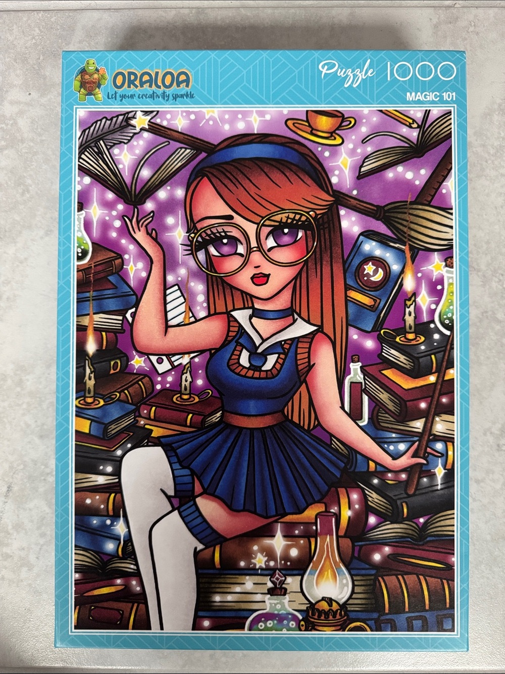 Magic 1000-Piece Puzzle - Blue Girl Wizard Design